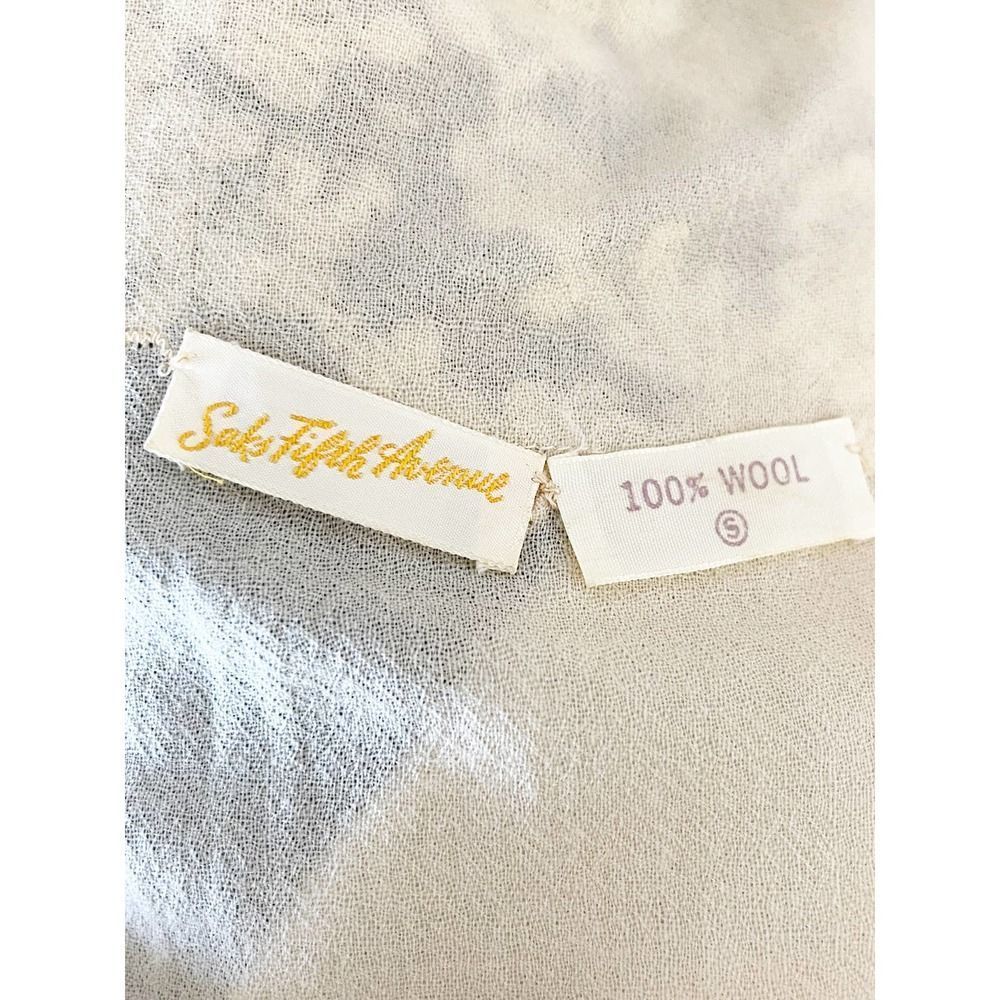 Vintage 1960's Ivory Wool Crepe Saks Fifth Avenue Bed Jacket - Picture 5 of 5
